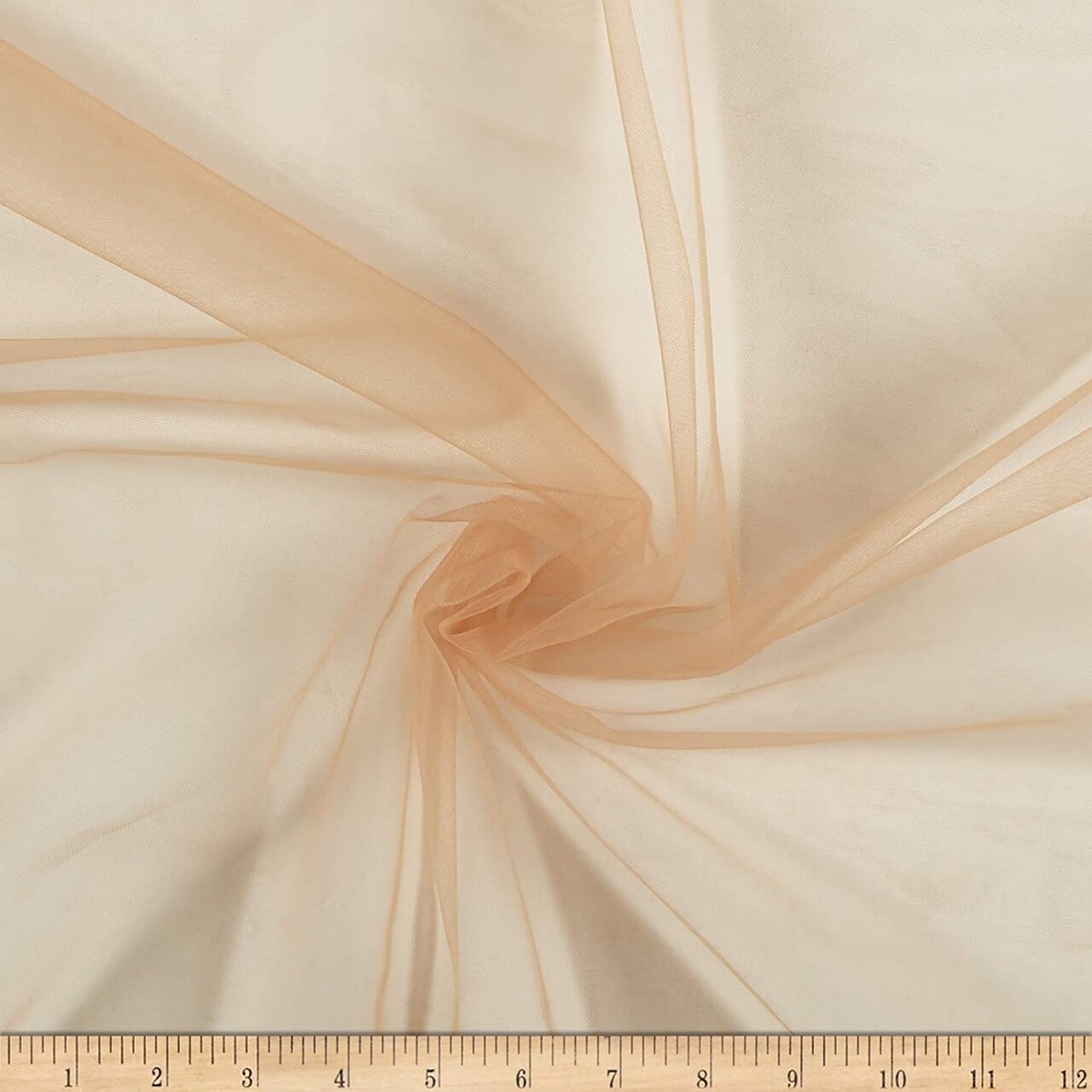 1 Yard Micro Stretch Mesh Nude Fabric, 100% Polyester, 60" Wide